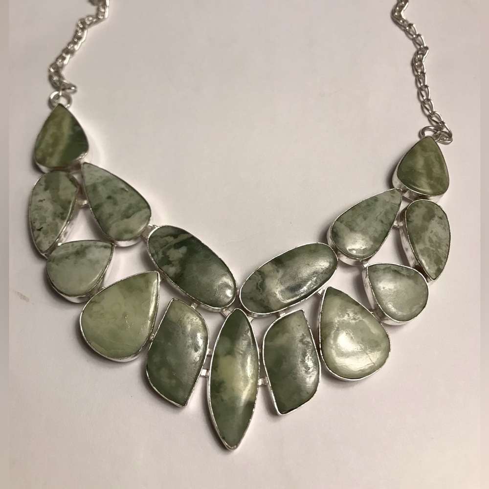 Larsonite Stamped 925 Sterling Silver Necklace
